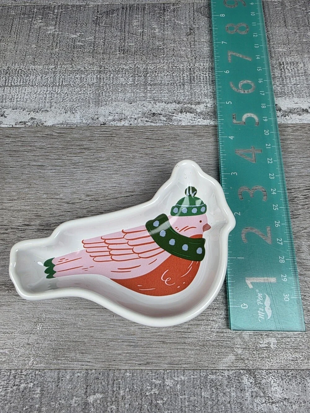 Christmas Ceramic Spoon Rest Trinket Soap Dish Fat Bird Chick 168d3